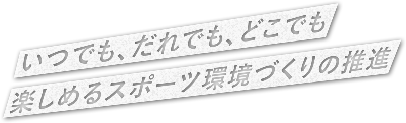 いつでも、だれでも、どこでも楽しめるスポーツ環境づくりの推進